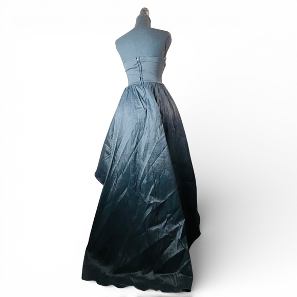 B.Smart Black Taffeta High-Low Formal Dress Strapless Gown Size 2/4 - Picture 3 of 4